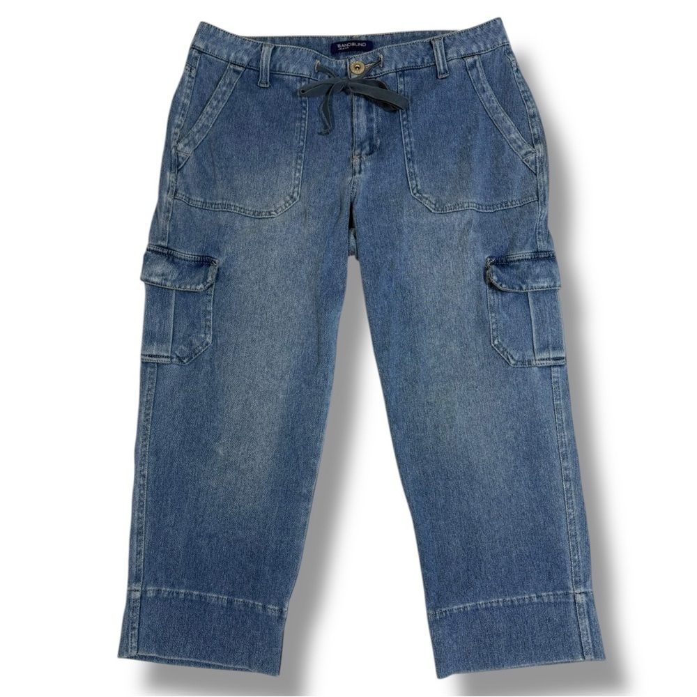 Bandolino Women’s Jenna Cargo Capris Medium Wash Size 8